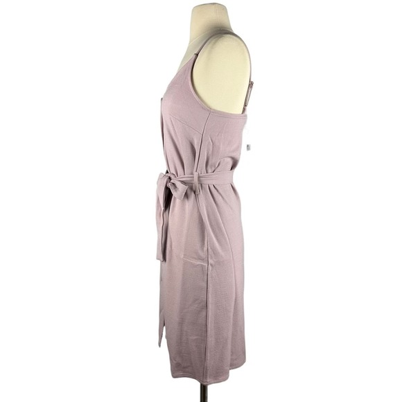 NWT New Anthropologie Pink Prairie Button Down Textured Slip Dress Waist Tie M - Picture 3 of 13